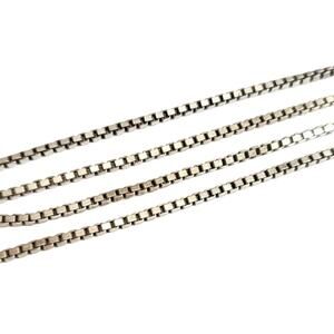 Vintage Italian Sterling Silver Box Chain Necklace 30" 2mm
